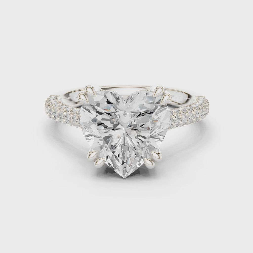 Heart Cut Hidden Halo Diamond Engagement Ring