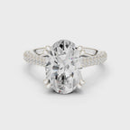 Oval Cut Hidden Halo Diamond Engagement Ring