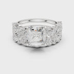 Princess Cut Multi-Row Diamond Statement Ring