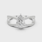 Pear Cut Infinity Split Shank Diamond Engagement Ring