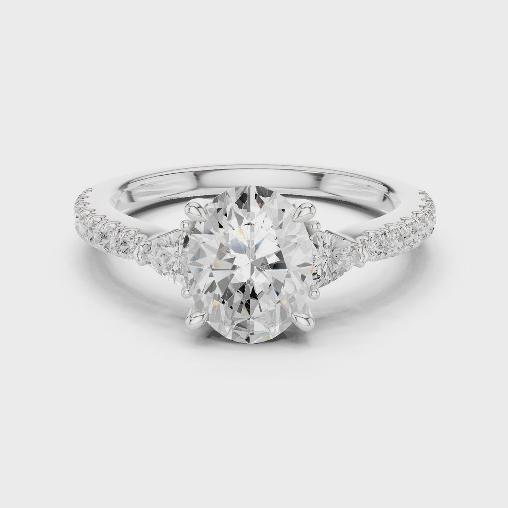 Oval Cut Three Stone Diamond Engagement Ring