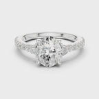 Oval Cut Three Stone Diamond Engagement Ring