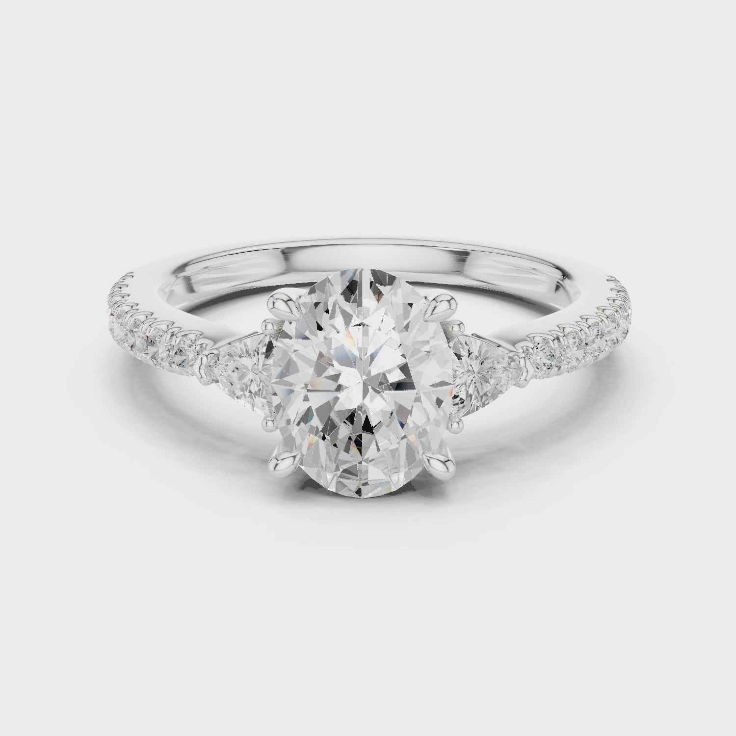 Oval Cut Three Stone Diamond Engagement Ring