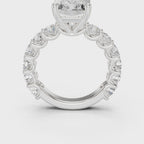 Radiant Cut Diamond Eternity Engagement Ring with Shared Prong Band