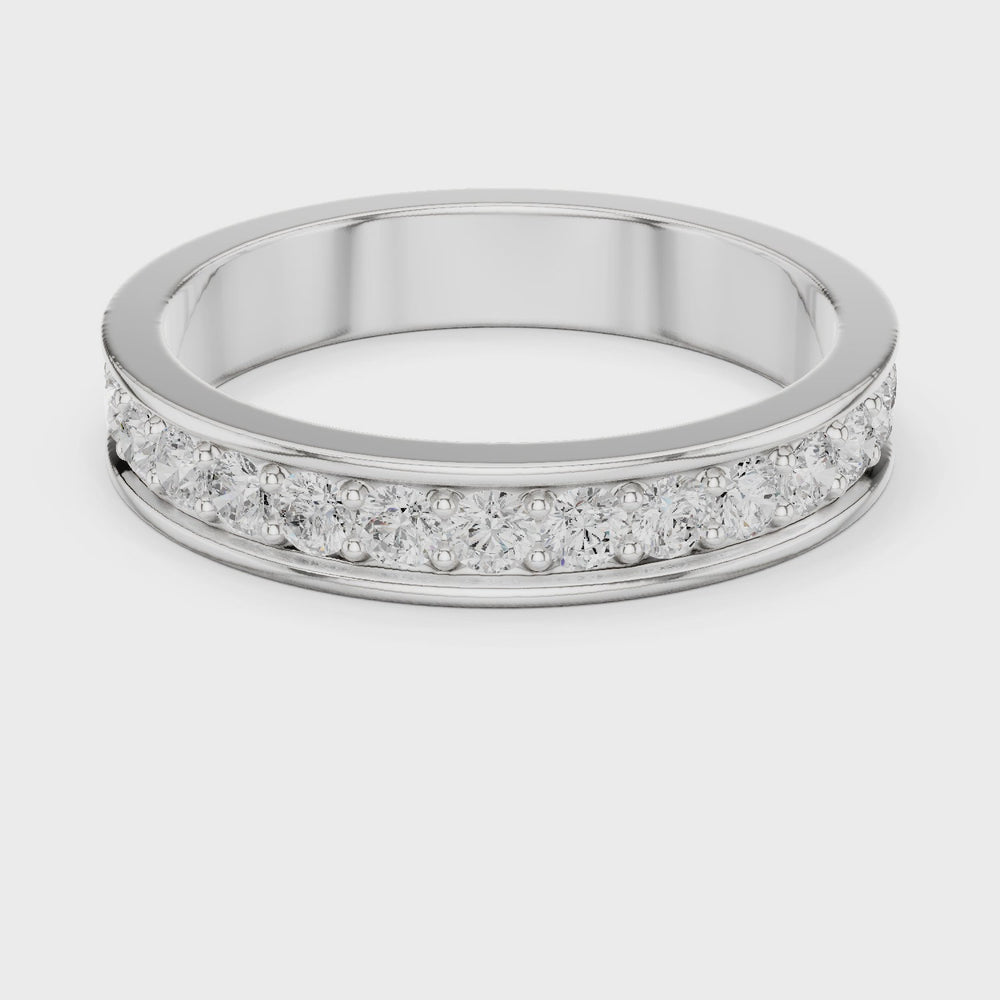 Channel Set Diamond Eternity Wedding Band in Rose Gold