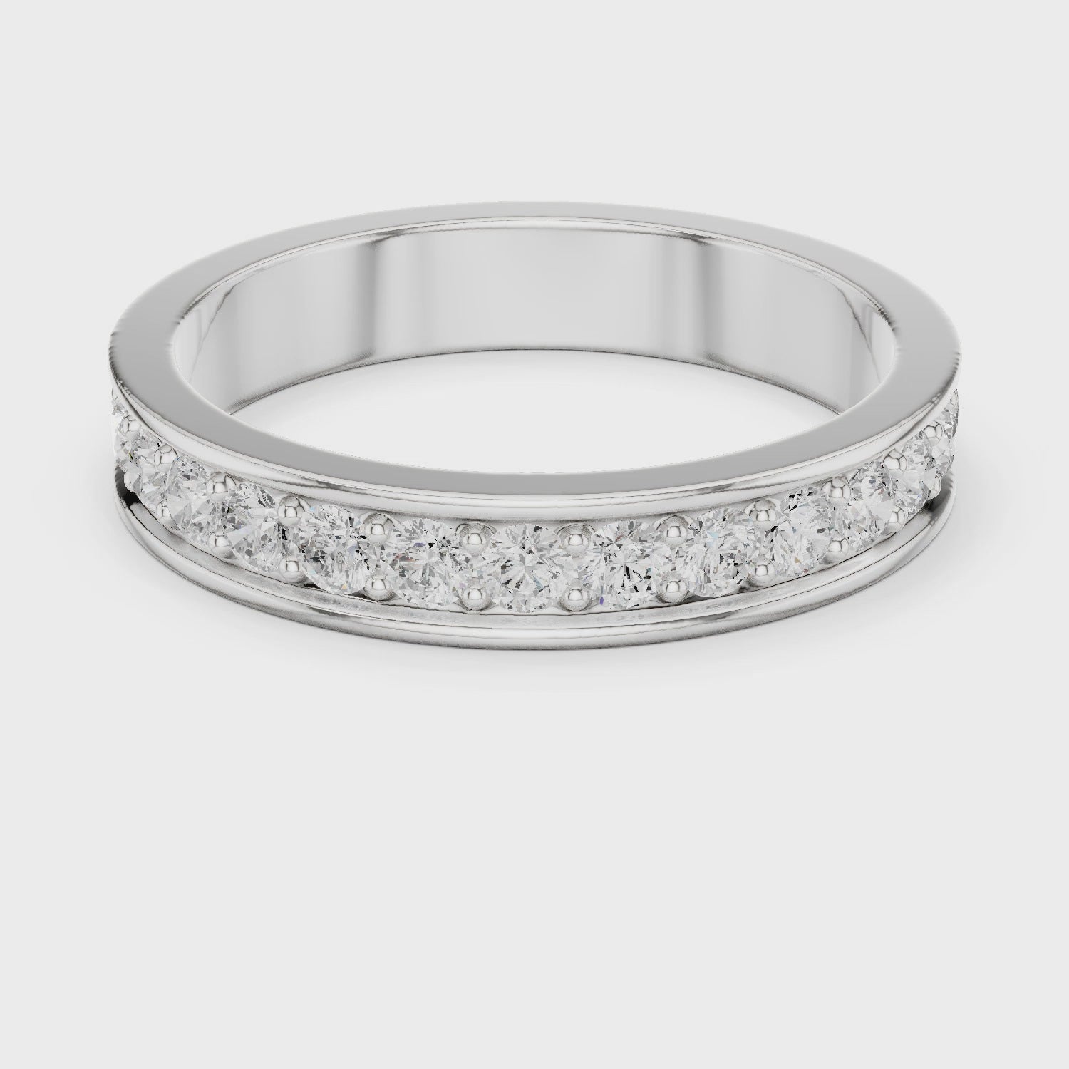 Channel Set Diamond Eternity Wedding Band in Rose Gold