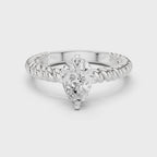Twisted Band Pear Cut Diamond Engagement Ring