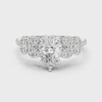 Vintage Pear Cut Diamond Engagement Ring with Side Stones