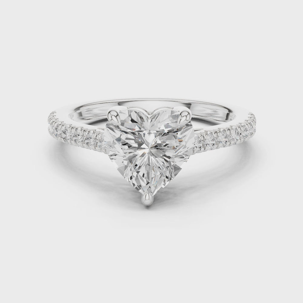 Heart Cut Pavé Diamond Engagement Ring