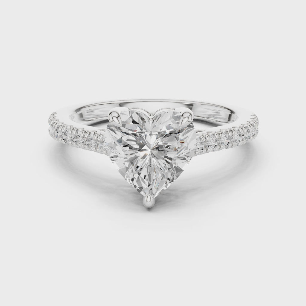 Heart Cut Pavé Diamond Engagement Ring