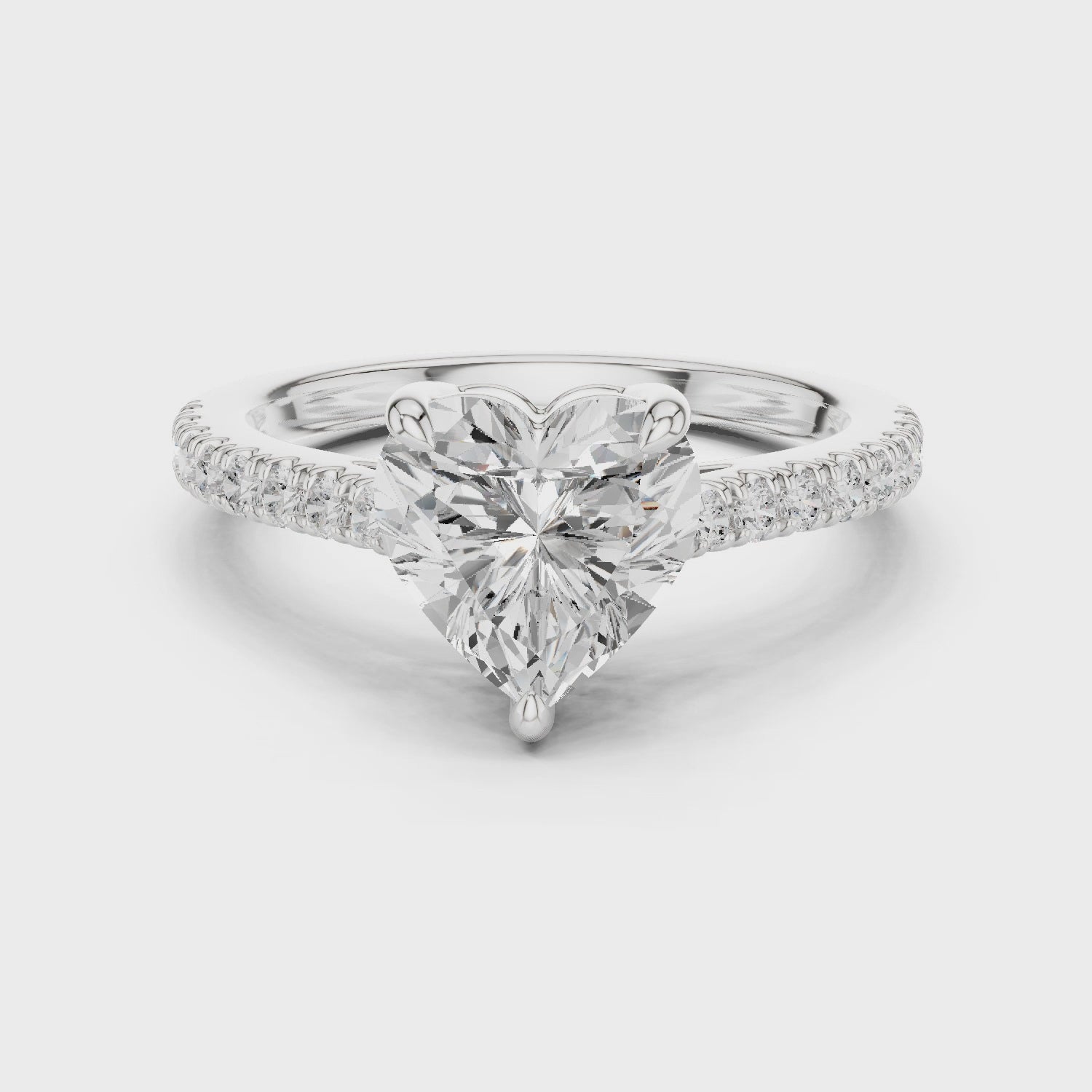 Heart Cut Pavé Diamond Engagement Ring