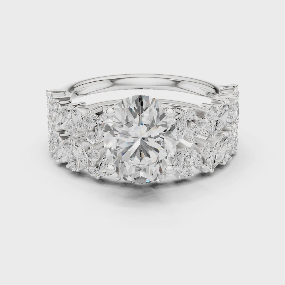 Oval Cut Multi-Row Diamond Statement Ring