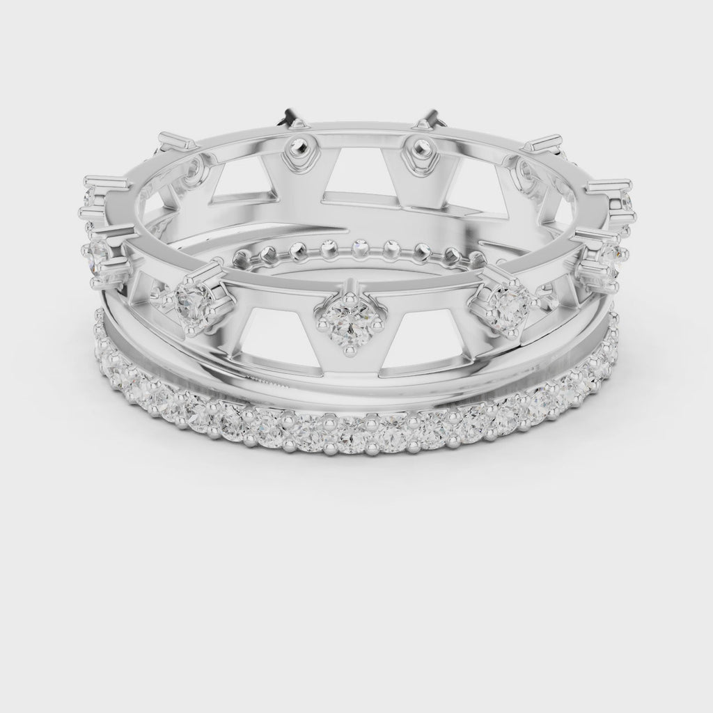 Vintage Milgrain Diamond Eternity Ring in Rose Gold