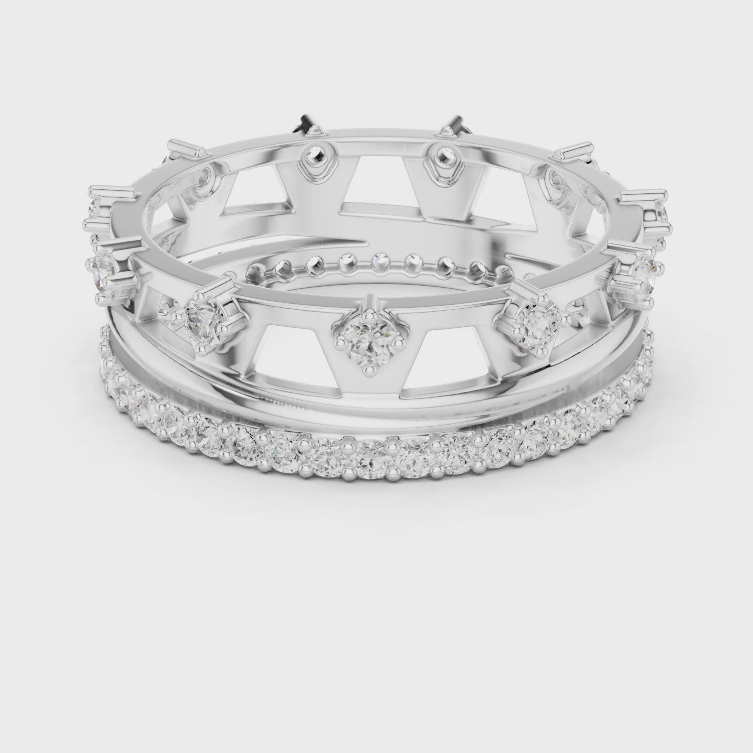 Vintage Milgrain Diamond Eternity Ring in Rose Gold