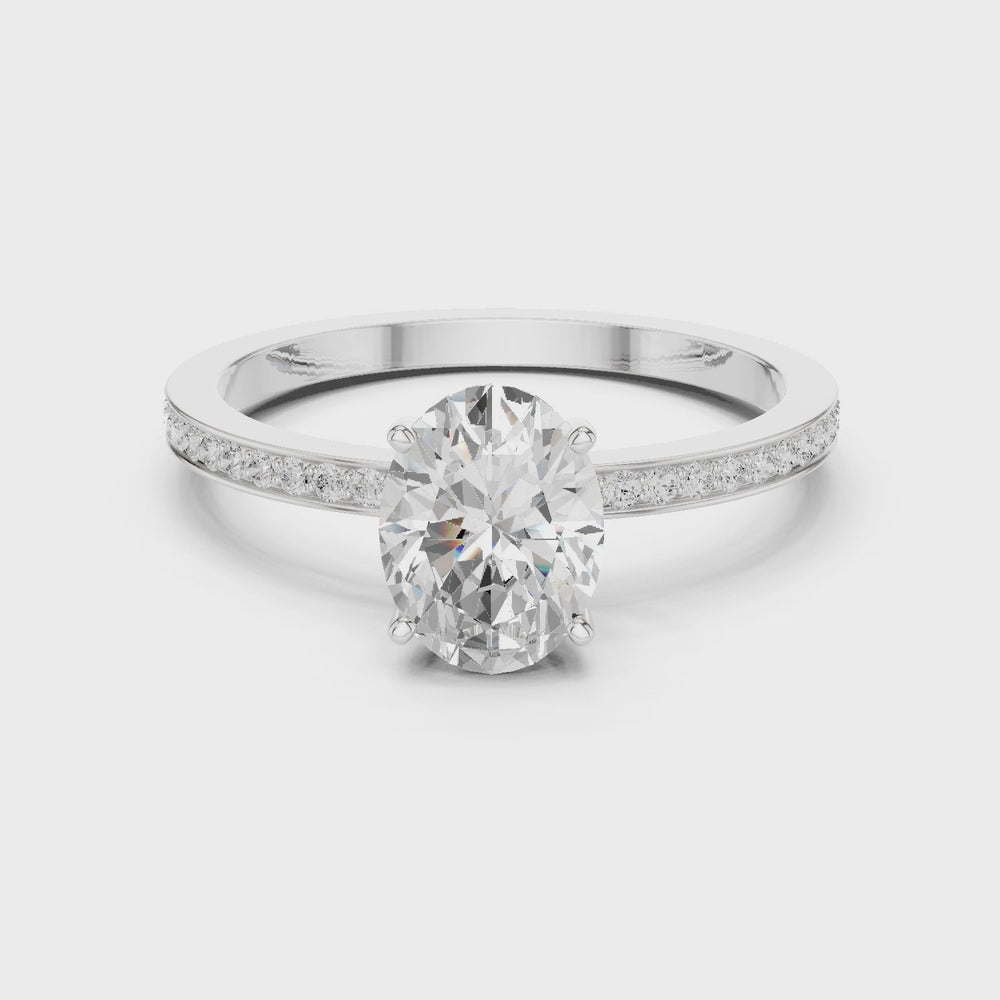 Oval Cut Pavé Diamond Engagement Ring