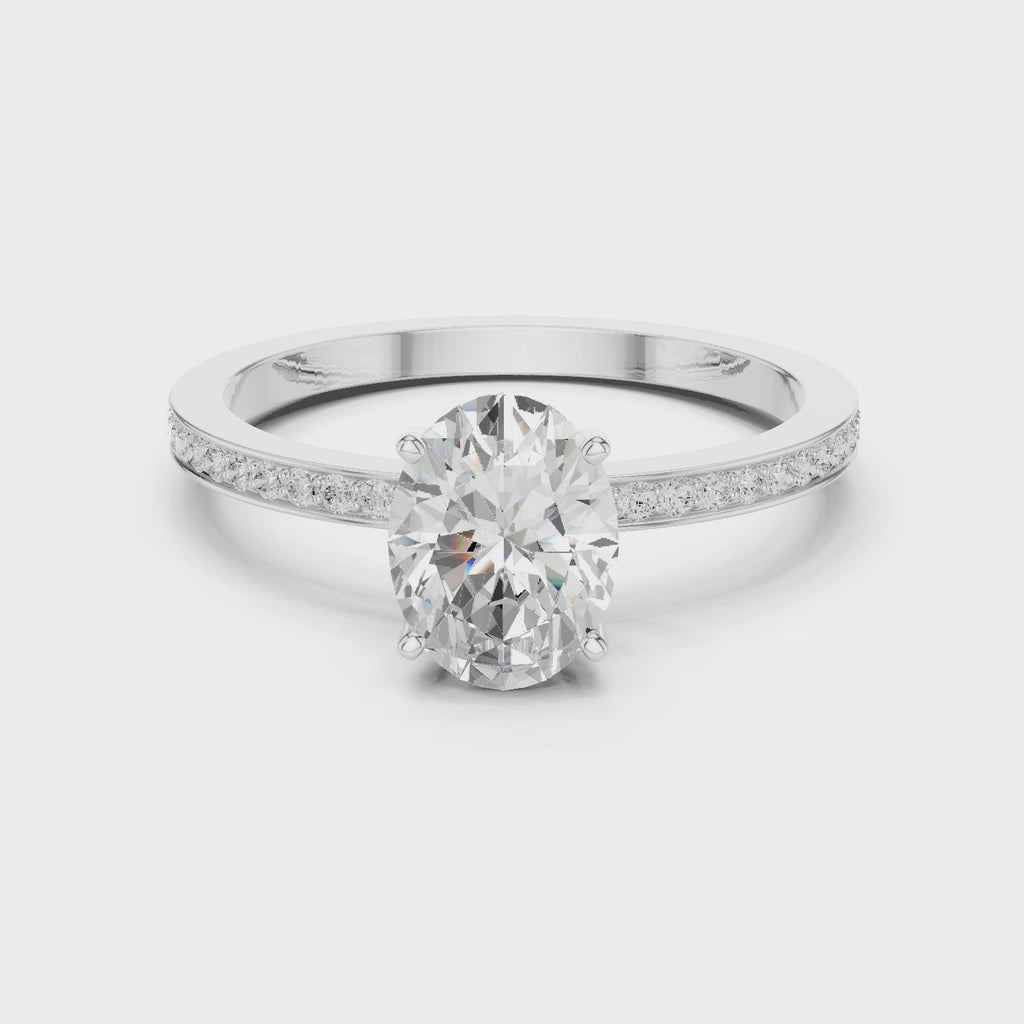 Oval Cut Pavé Diamond Engagement Ring
