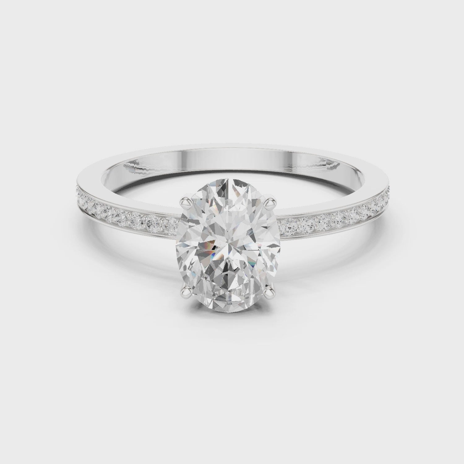 Oval Cut Pavé Diamond Engagement Ring