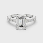 Emerald Cut Pavé Diamond Engagement Ring