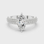 Marquise Triple Pavé Diamond Engagement Ring