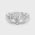Pear Cut Three Stone Diamond Engagement Ring