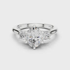 Oval Three Stone Diamond Engagement Ring