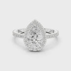 Pear Halo Pavé Diamond Engagement Ring