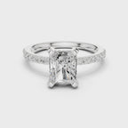 Radiant Cut Pavé Diamond Engagement Ring