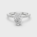 Pear Cut Pavé Diamond Engagement Ring