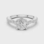 Pear Cut Three Stone Diamond Engagement Ring