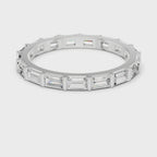Baguette Cut Diamond Eternity Band Ring in Rose Gold