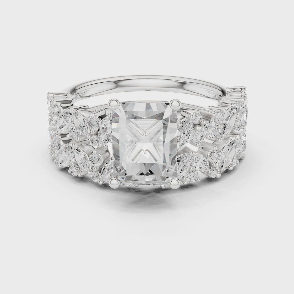 Radiant Cut Multi-Row Diamond Statement Ring