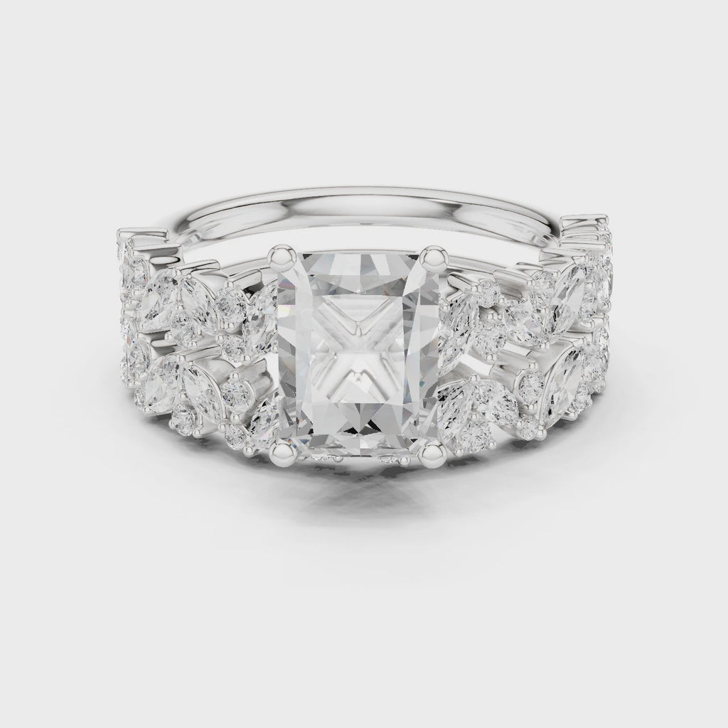 Radiant Cut Multi-Row Diamond Statement Ring