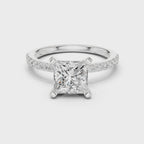 Princess Cut Pavé Diamond Engagement Ring