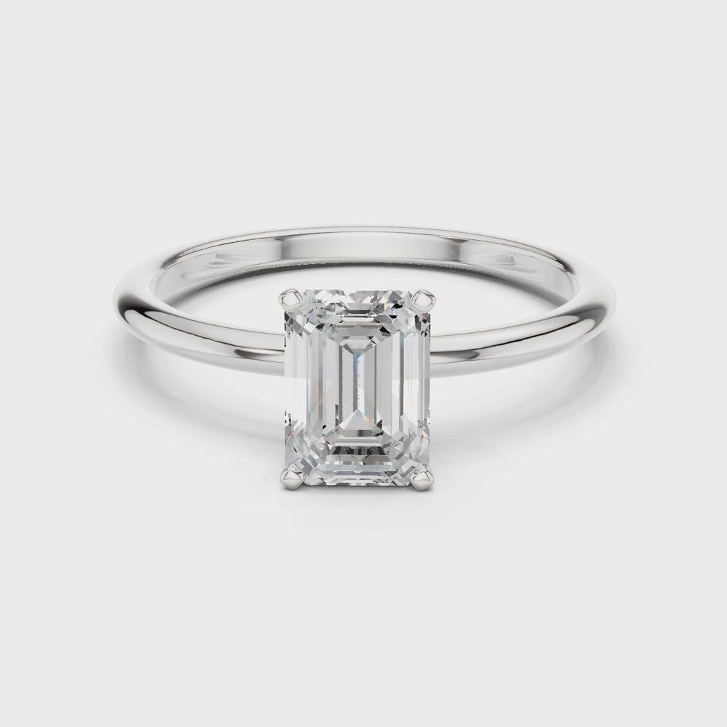 Emerald Cut Solitaire Engagement Ring