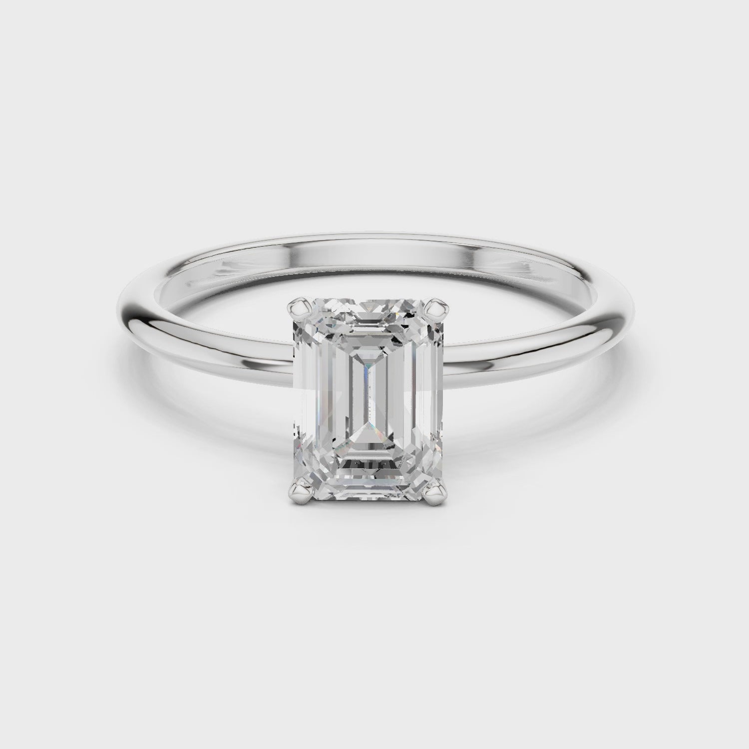 Emerald Cut Solitaire Engagement Ring