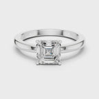 Classic Asscher Cut Solitaire Engagement Ring in Rose Gold
