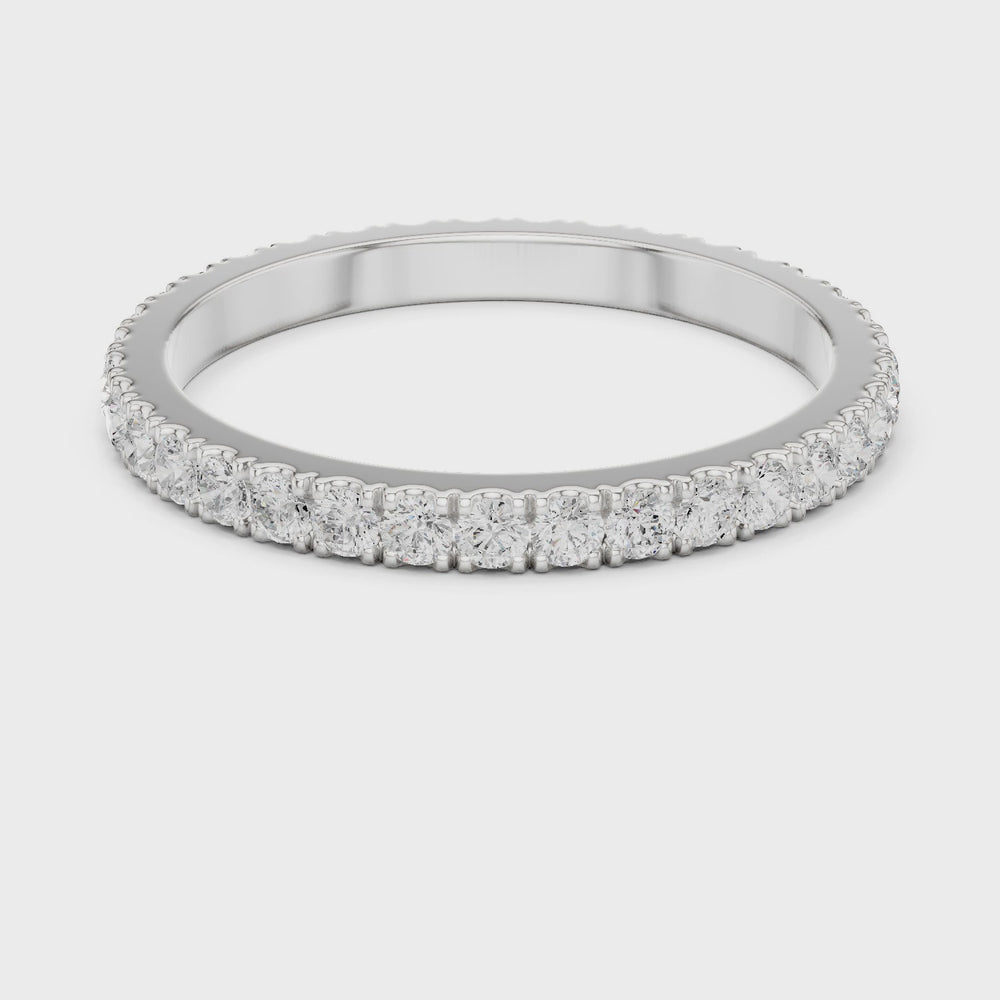 Minimalist Diamond Eternity Wedding Band Ring
