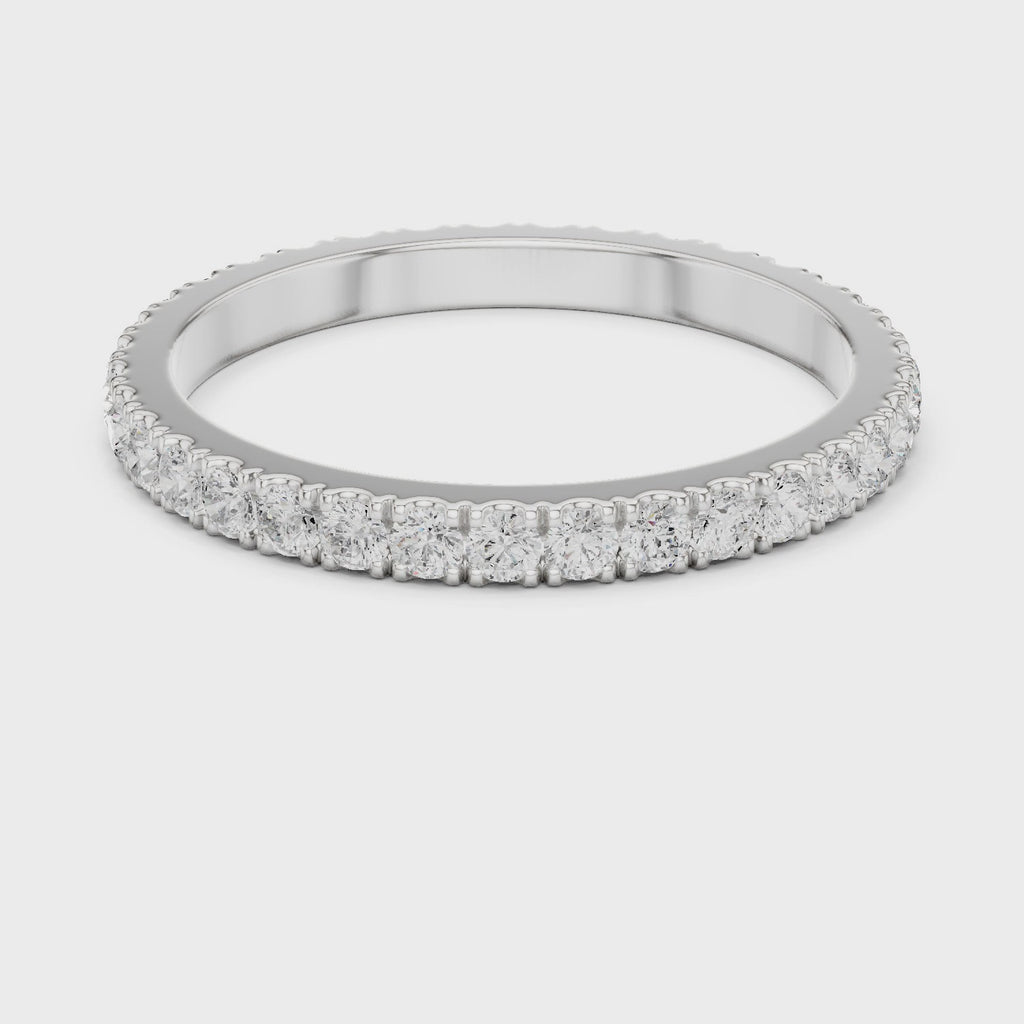 Minimalist Diamond Eternity Wedding Band Ring