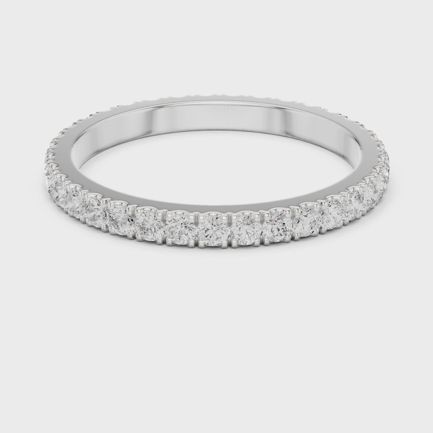 Minimalist Diamond Eternity Wedding Band Ring