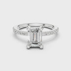 Emerald Cut Pavé Diamond Engagement Ring