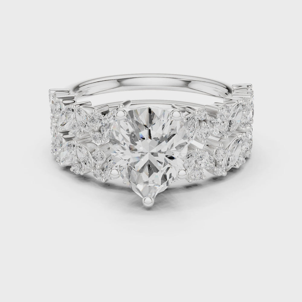 Pear Cut Multi-Row Diamond Statement Ring