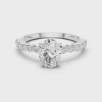 Oval Cut Diamond Engagement Ring with Bubble Band