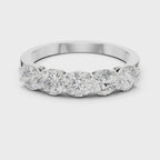 Five Stone Round Diamond Anniversary Ring in Rose Gold