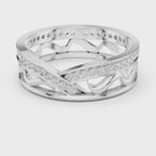 Pavé Criss Cross Diamond Band in Rose Gold