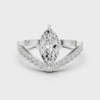 Marquise Chevron Diamond Engagement Ring