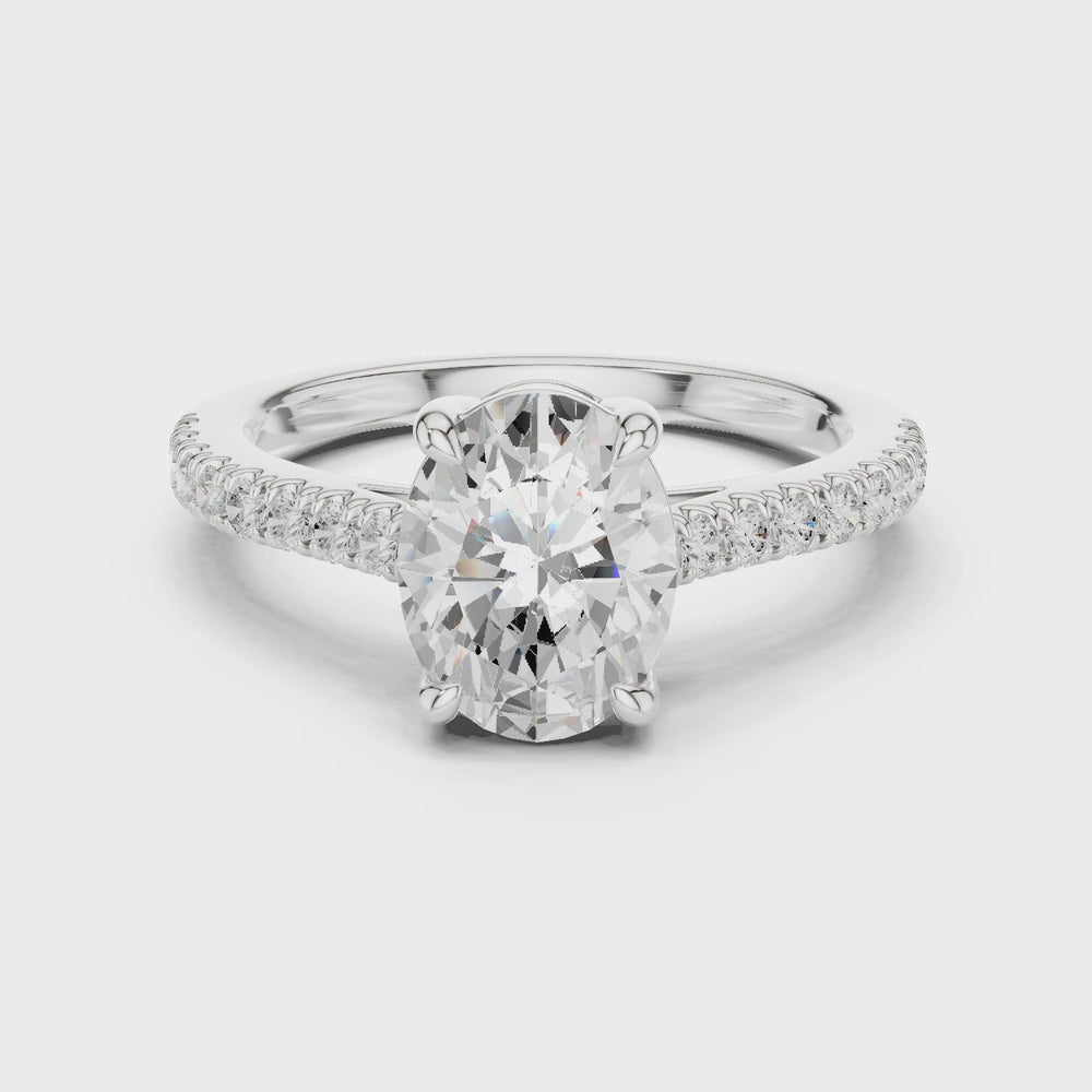 Oval Cut Pavé Diamond Engagement Ring