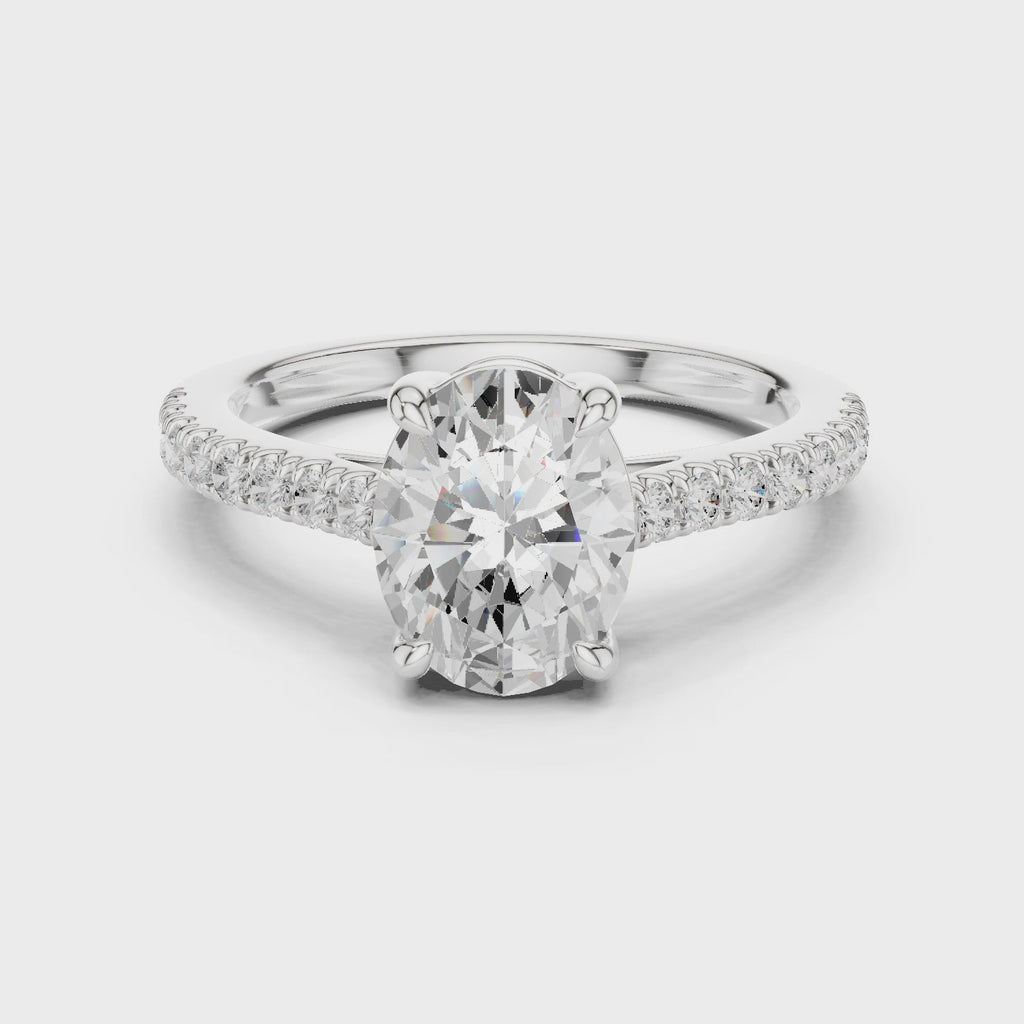 Oval Cut Pavé Diamond Engagement Ring