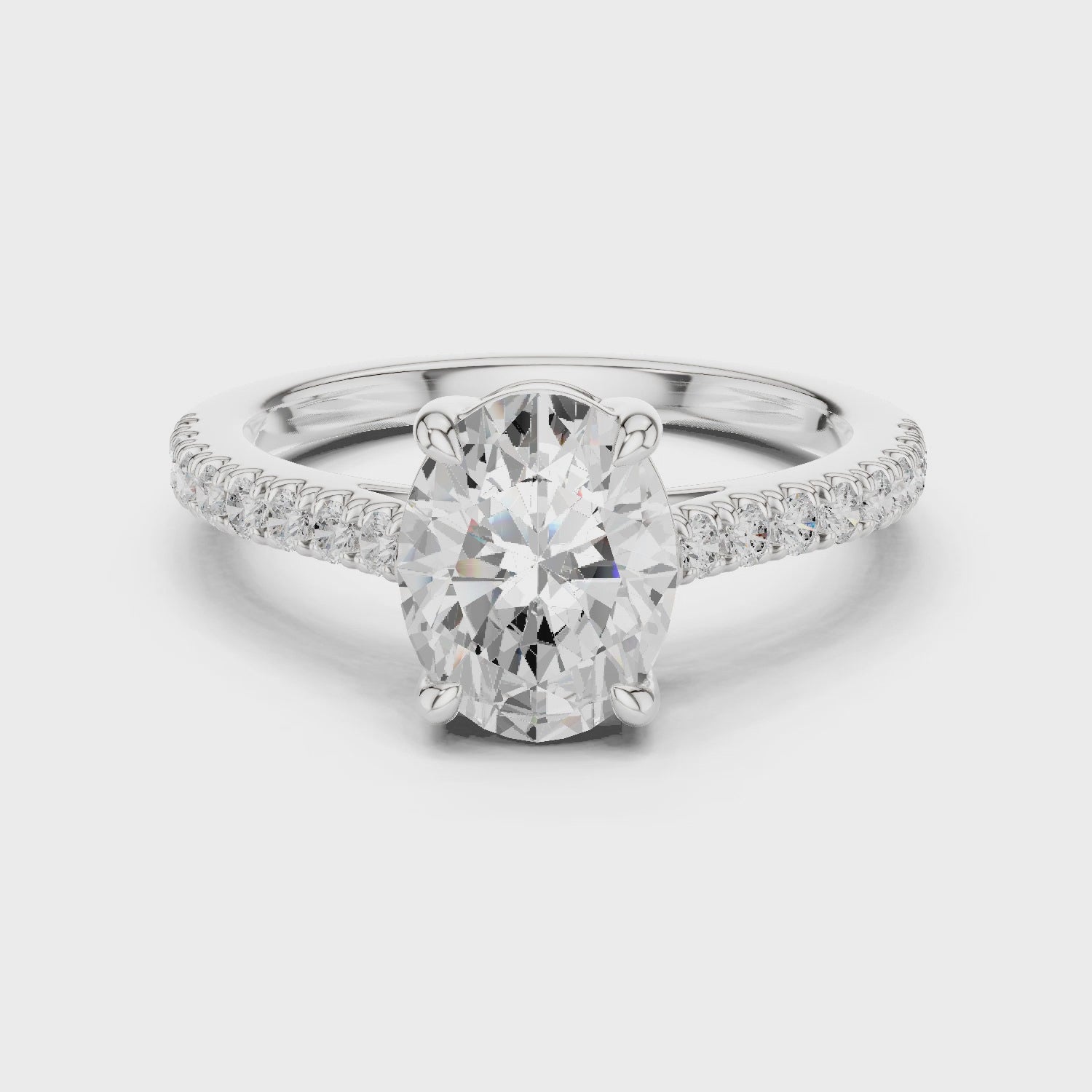 Oval Cut Pavé Diamond Engagement Ring