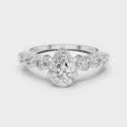 Pear Cut Vintage Side Stone Diamond Engagement Ring