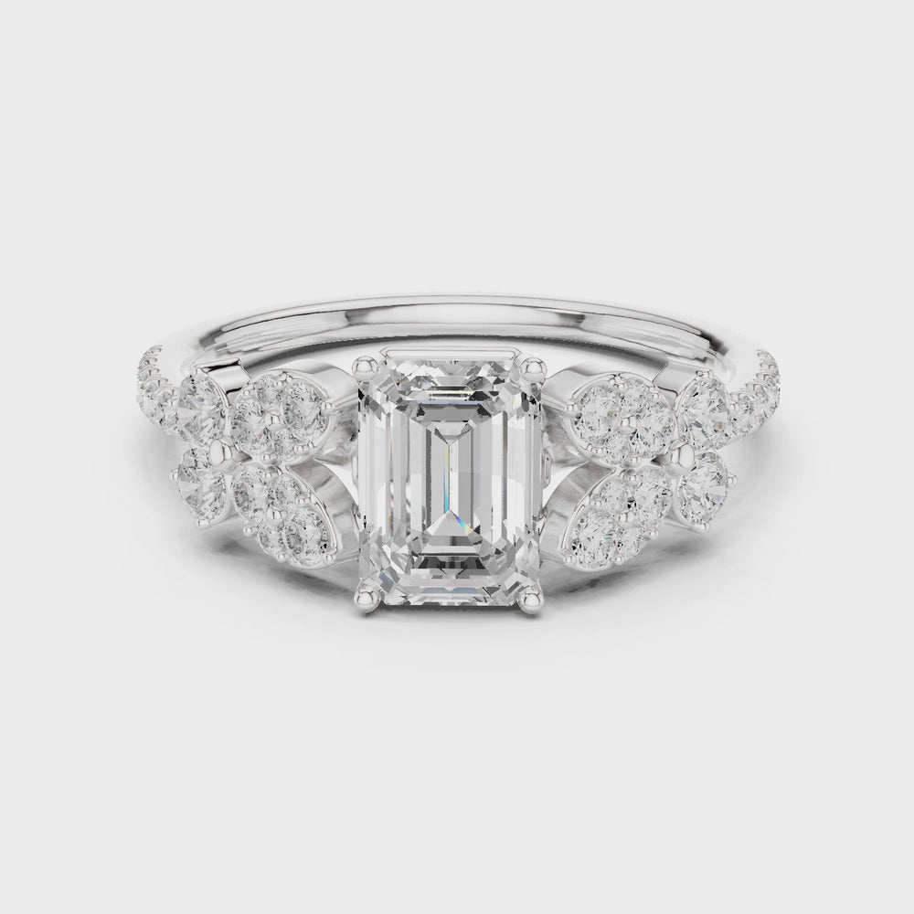 Emerald Cut Vintage Diamond Engagement Ring